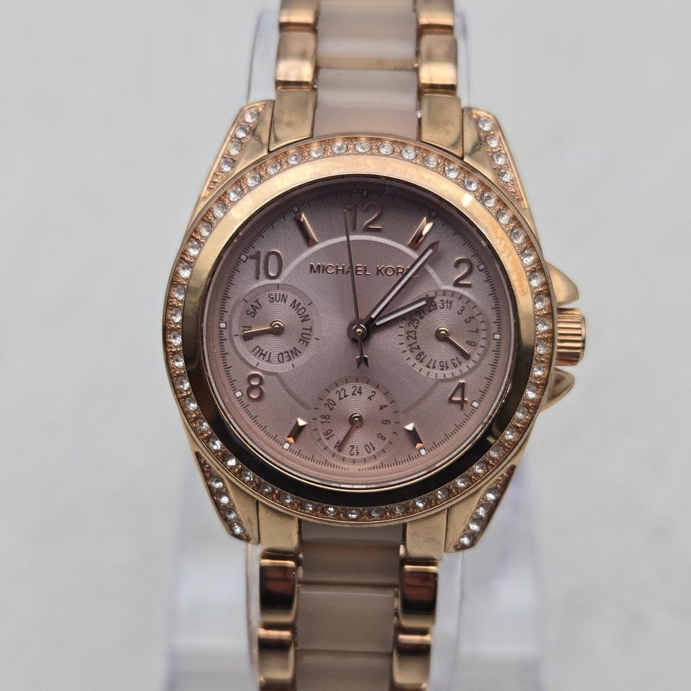 Michael Kors Chronograph Women's Mini Blair Rose Gold Tone Watch MK6175 - Picture 16 of 16